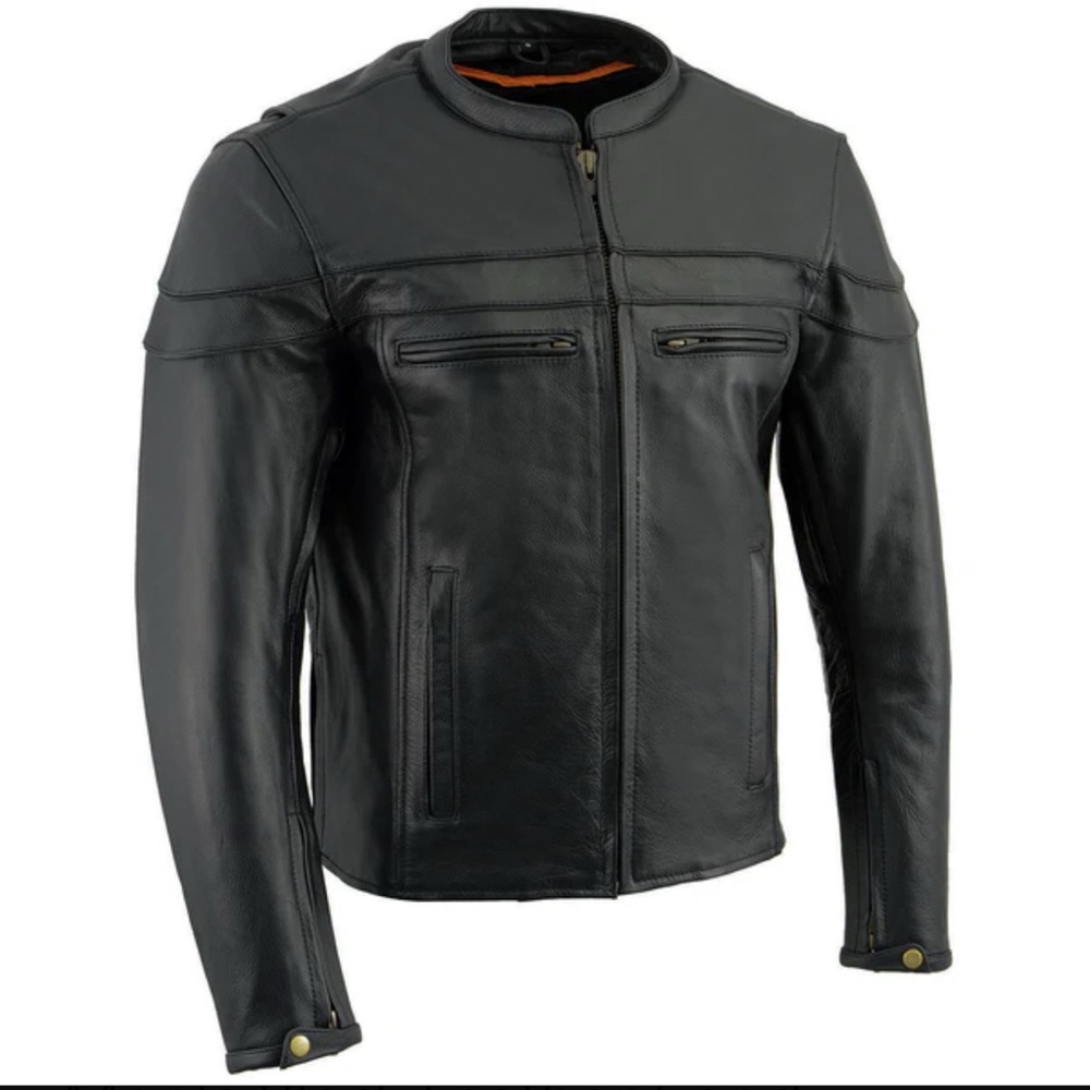 Men's NWT Black Leather Bomber Jacket